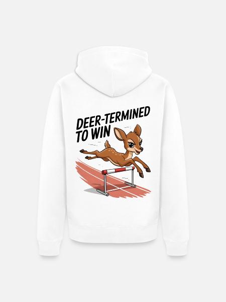 Deer-Termined pour gagner - Veste à capuche bio Premium Unisexe - blanc
