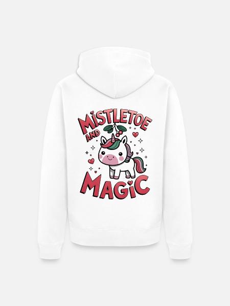 Mistletoe And Magic - Unisex Premium Organic Zip Hoodie - white