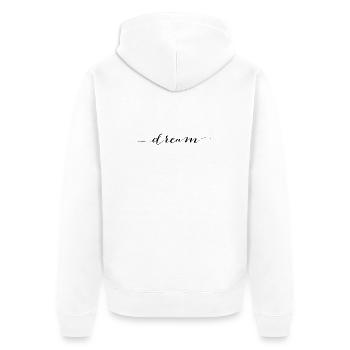 dream - Unisex Premium Bio Zip Hoodie - Weiß - Hinten - Thijin (182cm)