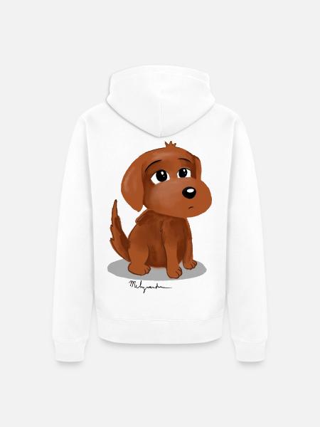 Hund, Baby Hund - Unisex Premium Bio Zip Hoodie - Weiß