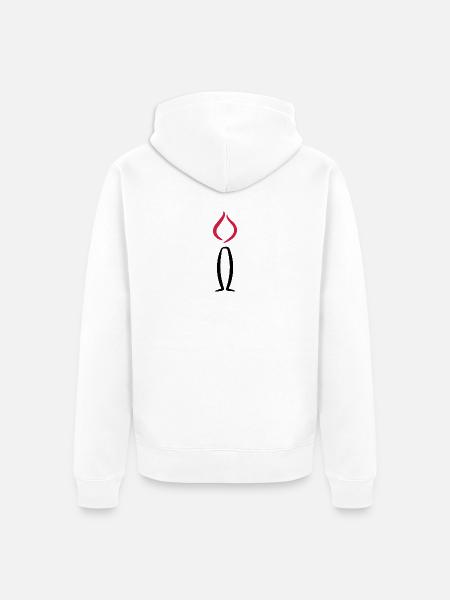 Kerze - Unisex Premium Bio Zip Hoodie - Weiß