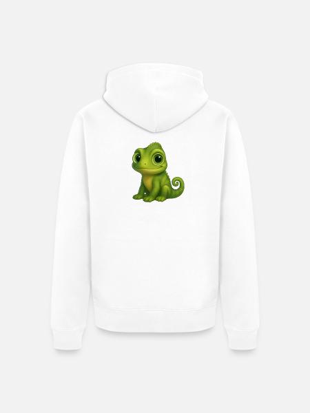 Chamäleon – bunt & bezaubernd - Unisex Premium Bio Zip Hoodie - Weiß