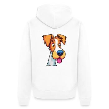 Foxterrier Glatte Hunderasse Karikatur Kawaii Illust - Unisex Premium Bio Zip Hoodie - Weiß - Hinten - Thijin (182cm)