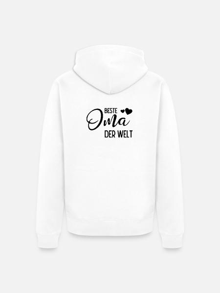 Beste Oma der Welt - Unisex Premium Bio Zip Hoodie - Weiß
