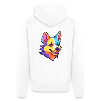 Dingo Hunderasse Cartoon Kawaii Illustration - Unisex Premium Bio Zip Hoodie - Weiß - Hinten - Thijin (182cm)