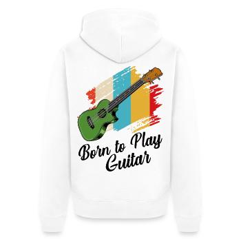 Gitarre - Unisex Premium Bio Zip Hoodie - Weiß - Hinten - Thijin (182cm)