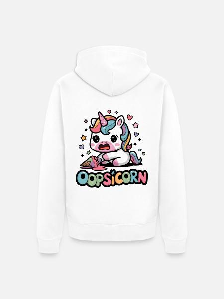 Oopsicorn - Veste à capuche bio Premium Unisexe - blanc
