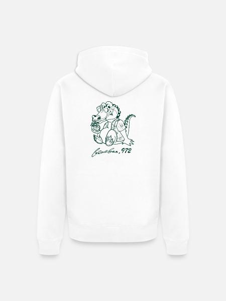 Georges Basic dunkelgrün - Unisex Premium Bio Zip Hoodie - Weiß
