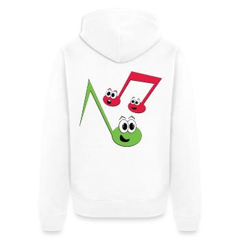 Fugly Noten - Unisex Premium Bio Zip Hoodie - Weiß - Hinten - Thijin (182cm)