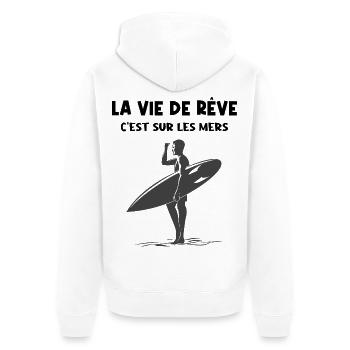 Leben auf den Meeren - Unisex Premium Bio Zip Hoodie - Weiß - Hinten - Thijin (182cm)
