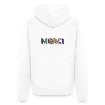 Vielen Dank - Unisex Premium Bio Zip Hoodie - Weiß - Hinten - Thijin (182cm)