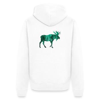 Elch - Unisex Premium Bio Zip Hoodie - Weiß - Hinten - Thijin (182cm)