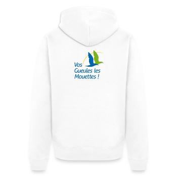 Charentes Maritimes - Vos Gueules Les Mouettes ! - Veste à capuche bio Premium Unisexe - blanc - Dos - Thijin (182cm)