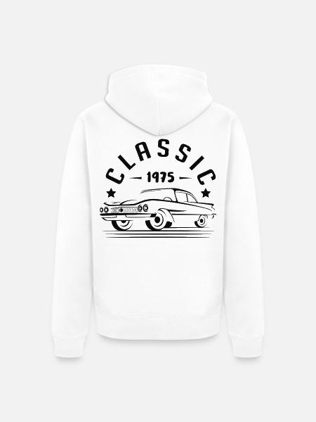 Klassisch 1975. - Unisex Premium Bio Zip Hoodie - Weiß