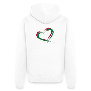 Heart brush flag of the Maldives - Unisex Premium Organic Zip Hoodie - white - Back - Thijin (182cm)