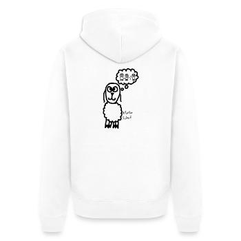 Mathe ScHoF - Unisex Premium Bio Zip Hoodie - Weiß - Hinten - Thijin (182cm)