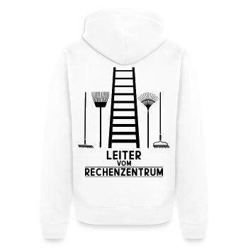 LEITER VOM RECHENZENTRUM - Unisex Premium Bio Zip Hoodie - Weiß - Hinten - Thijin (182cm)