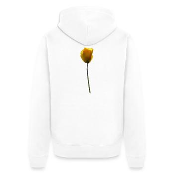 gelbe Mohnblume Mohn - Unisex Premium Bio Zip Hoodie - Weiß - Hinten - Thijin (182cm)
