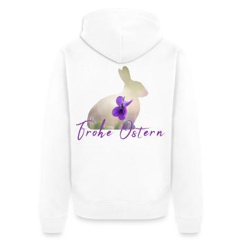 Ostern Frohe Ostern - Unisex Premium Bio Zip Hoodie - Weiß - Hinten - Thijin (182cm)