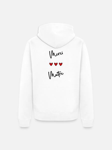 MASTER. MASTER - Unisex Premium Organic Zip Hoodie - white