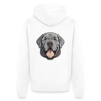 Neapolitanische Mastiff-Hunderasse Aquarell-Karikatur Ka - Unisex Premium Bio Zip Hoodie - Weiß - Hinten - Thijin (182cm)