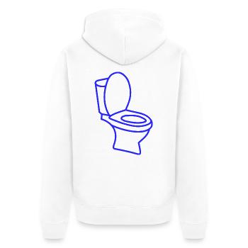 Klo WC Toilette - Unisex Premium Bio Zip Hoodie - Weiß - Hinten - Thijin (182cm)