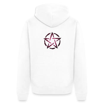 Pentagramm Symbol - Unisex Premium Bio Zip Hoodie - Weiß - Hinten - Thijin (182cm)