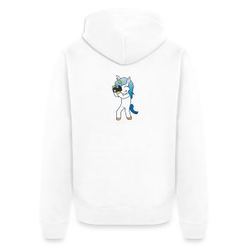 Foto Einhorn Fotografin - Unisex Premium Bio Zip Hoodie - Weiß - Hinten - Thijin (182cm)