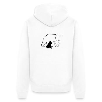 Ours ours ours brun mère bébé nature forêt amour - Veste à capuche bio Premium Unisexe - blanc - Dos - Thijin (182cm)