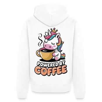 Propulsé par le café - Veste à capuche bio Premium Unisexe - blanc - Dos - Thijin (182cm)