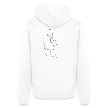 Keep cool - Unisex Premium Bio Zip Hoodie - Weiß - Hinten - Thijin (182cm)