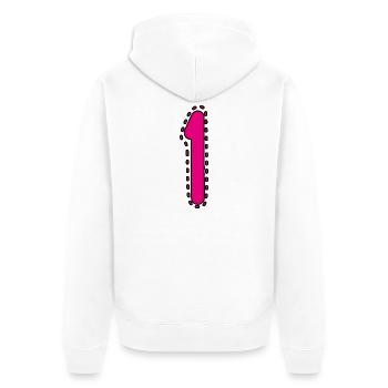1. 1 JAHR. 1. JAHRESTAG. 1 JAHR GEBURTSTAG - Unisex Premium Bio Zip Hoodie - Weiß - Hinten - Thijin (182cm)