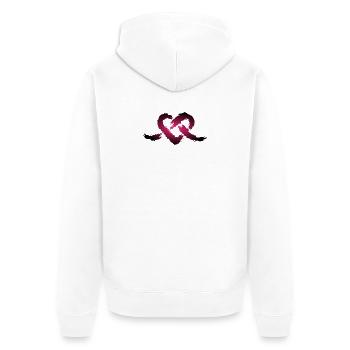 Herz Knoten - Unisex Premium Bio Zip Hoodie - Weiß - Hinten - Thijin (182cm)