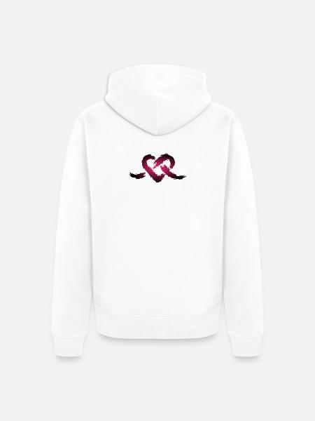 Herz Knoten - Unisex Premium Bio Zip Hoodie - Weiß