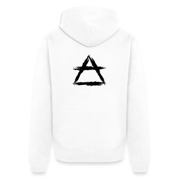 Element Symbol Luft - Unisex Premium Bio Zip Hoodie - Weiß - Hinten - Thijin (182cm)