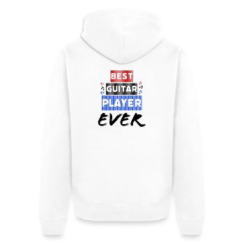 Bester Gitarrist aller Zeiten - Unisex Premium Bio Zip Hoodie - Weiß - Hinten - Thijin (182cm)