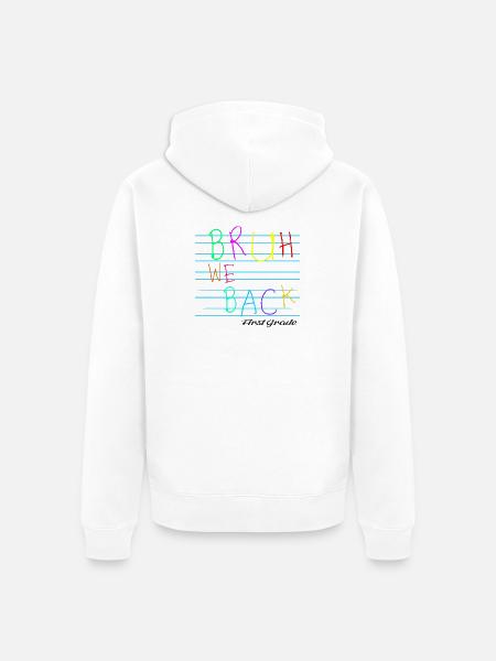Bruh We Back Enseignants - Unisex Premium Bio Zip Hoodie - Weiß