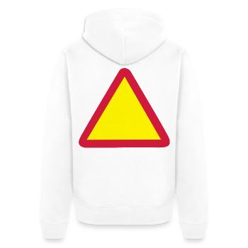 blanco schild - Unisex Premium Bio Zip Hoodie - Weiß - Hinten - Thijin (182cm)