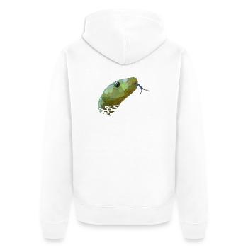 Schlange geometrisch Low Poly - Unisex Premium Bio Zip Hoodie - Weiß - Hinten - Thijin (182cm)