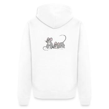 Maus Mäuschen Kinder Frauen Geburtstag - Unisex Premium Bio Zip Hoodie - Weiß - Hinten - Thijin (182cm)