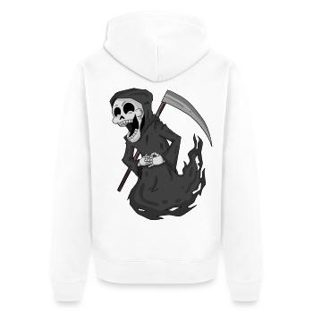 Grim Reaper rit drôle - Veste à capuche bio Premium Unisexe - blanc - Dos - Thijin (182cm)