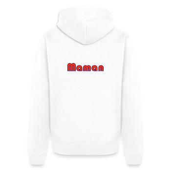 MAMA. MUTTERTAG. ALLES GUTE ZUM GEBURTSTAG MAMA. ICH LIEBE DICH - Unisex Premium Bio Zip Hoodie - Weiß - Hinten - Thijin (182cm)