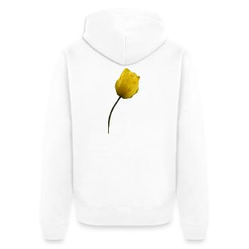 gelber Mohn Klatschmohn Mohnblume - Unisex Premium Bio Zip Hoodie - Weiß - Hinten - Thijin (182cm)
