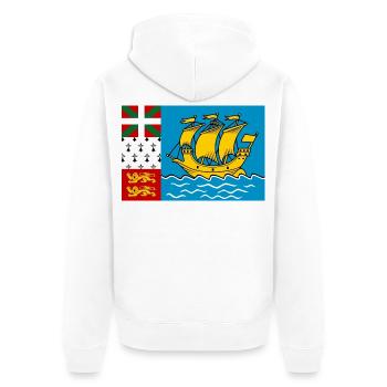 Saint-Pierre und Miquelon – Flaggschiff auf dem Ozean - Unisex Premium Bio Zip Hoodie - Weiß - Hinten - Thijin (182cm)