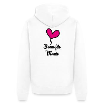 OMA. MAMA - Unisex Premium Bio Zip Hoodie - Weiß - Hinten - Thijin (182cm)