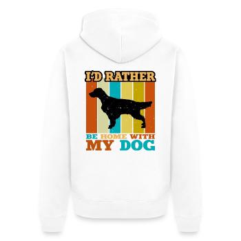 Englisch Setter Hundeliebhaber Silhouette Vintage Sonnenuntergang - Unisex Premium Bio Zip Hoodie - Weiß - Hinten - Thijin (182cm)