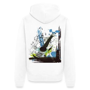 Musik - Unisex Premium Bio Zip Hoodie - Weiß - Hinten - Thijin (182cm)