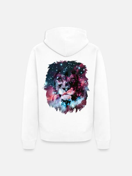 Löwe - Unisex Premium Bio Zip Hoodie - Weiß