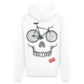skull cyclist - Unisex Premium Bio Zip Hoodie - Weiß - Hinten - Thijin (182cm)