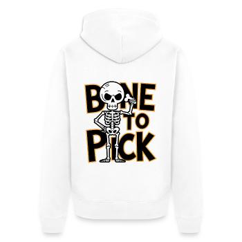 Bone To Pick - Unisex Premium Organic Zip Hoodie - white - Back - Thijin (182cm)
